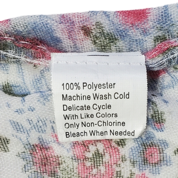 Women's Floral Print Wrap/Scarf  Sheer/Lightweight 100% Polyester - Picture 6 of 12